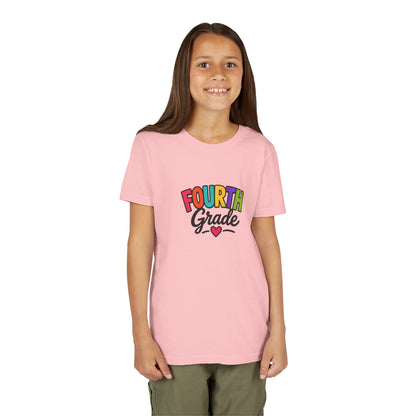Fourth Grade Youth Tee — Colorful Back-to-School Shirt with Heart
