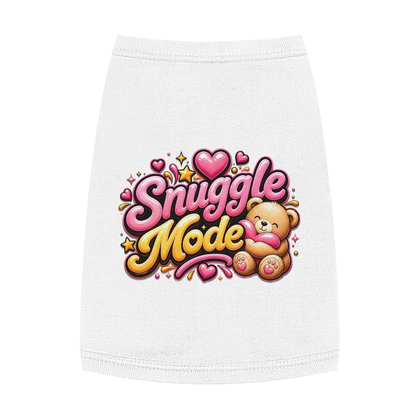 Snuggle Mode Pet Tank Top — Cute Teddy Heart Dog & Cat Shirt