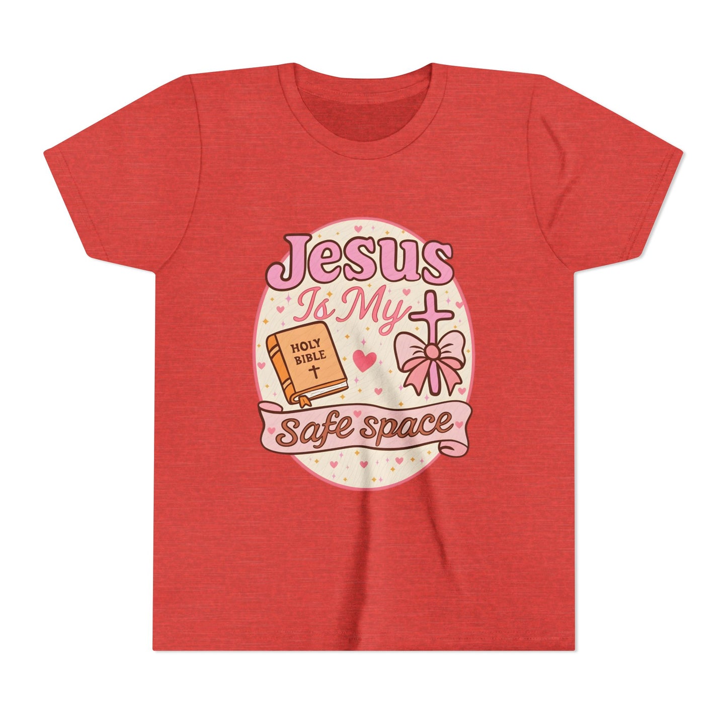Youth Tee — "Jesus Is My Safe Space" Christian Kids T-Shirt