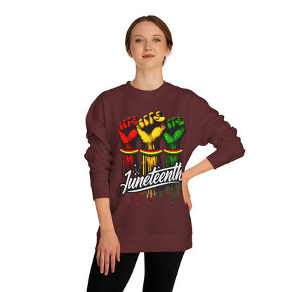 Juneteenth Fist Sweatshirt – Black Power Red Yellow Green Pride Crewneck