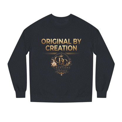 Original By Creation Crewneck Sweatshirt — Gold Emblem Inspirational Pullover