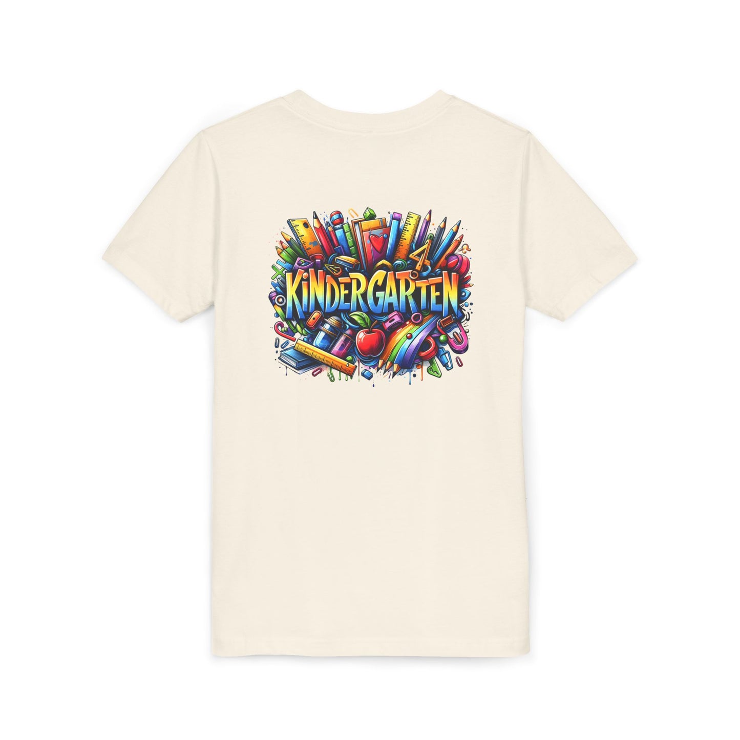 Kindergarten Colorful School Supplies Youth Tee — Back-to-School Kids T-Shirt