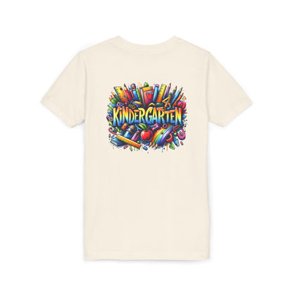 Kindergarten Colorful School Supplies Youth Tee — Back-to-School Kids T-Shirt