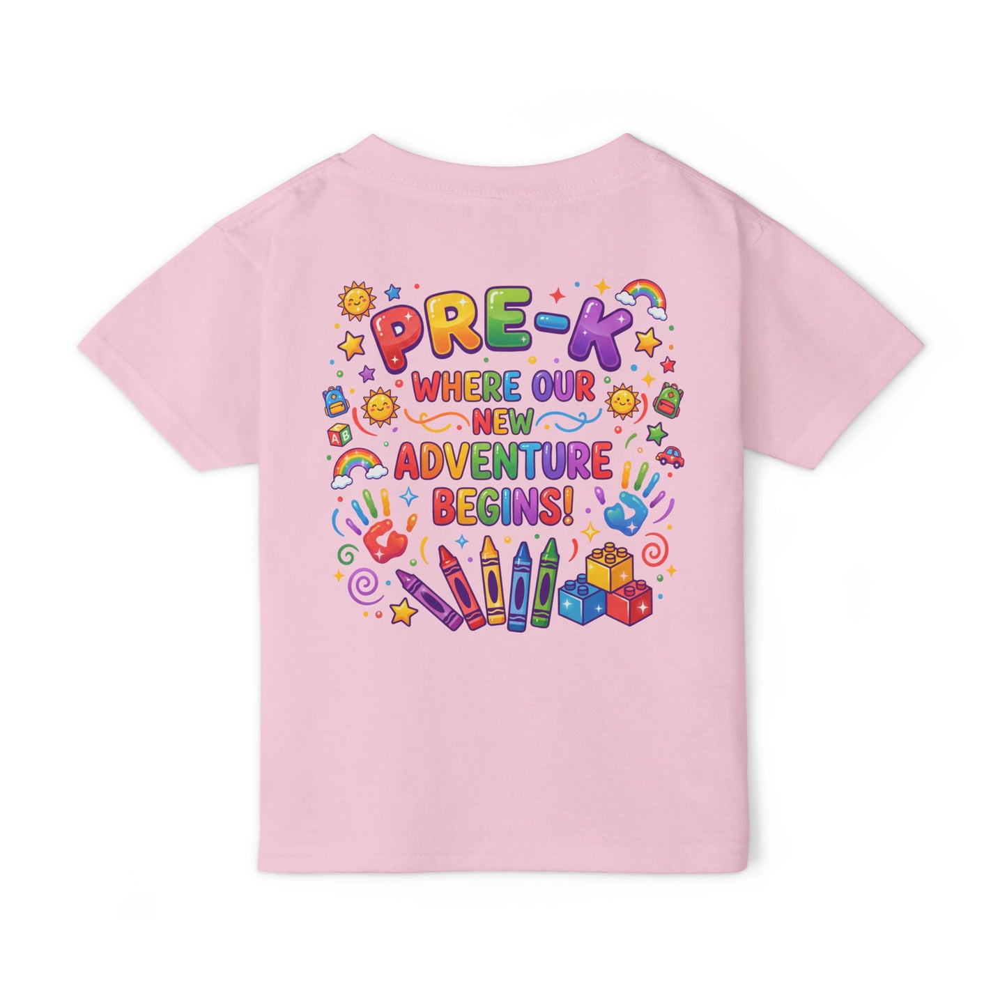 Toddler T‑Shirt — "Pre-K: Where Our New Adventure Begins!" Colorful Back-to-School Tee