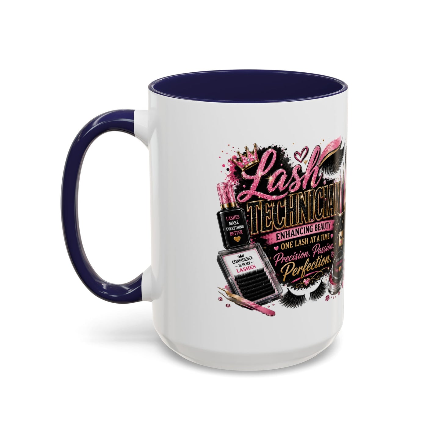 Lash Technician Coffee Mug – 'Enhancing Beauty One Lash at a Time' Accent Mug