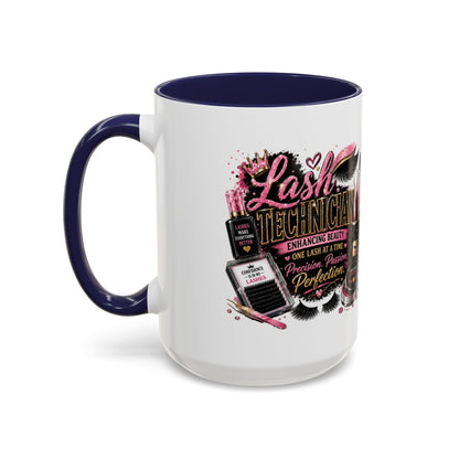 Lash Technician Coffee Mug – 'Enhancing Beauty One Lash at a Time' Accent Mug