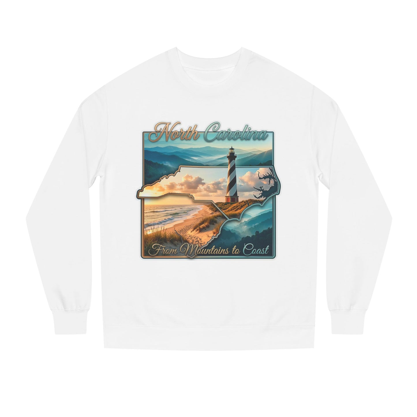 North Carolina Lighthouse Sweatshirt — From Mountains to Coast Scenic Crewneck