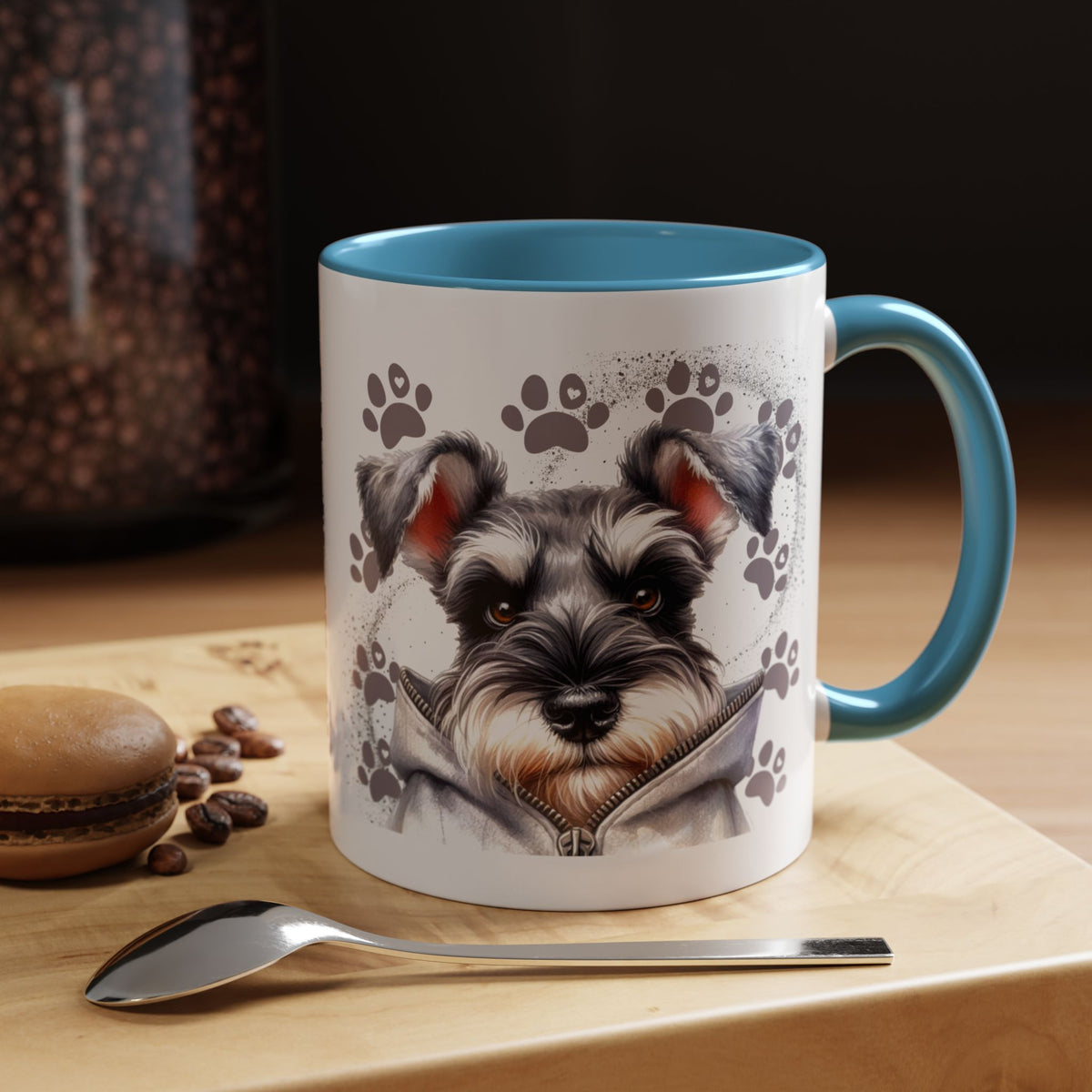 Schnauzer Paw Print Accent Coffee Mug (11/15oz)