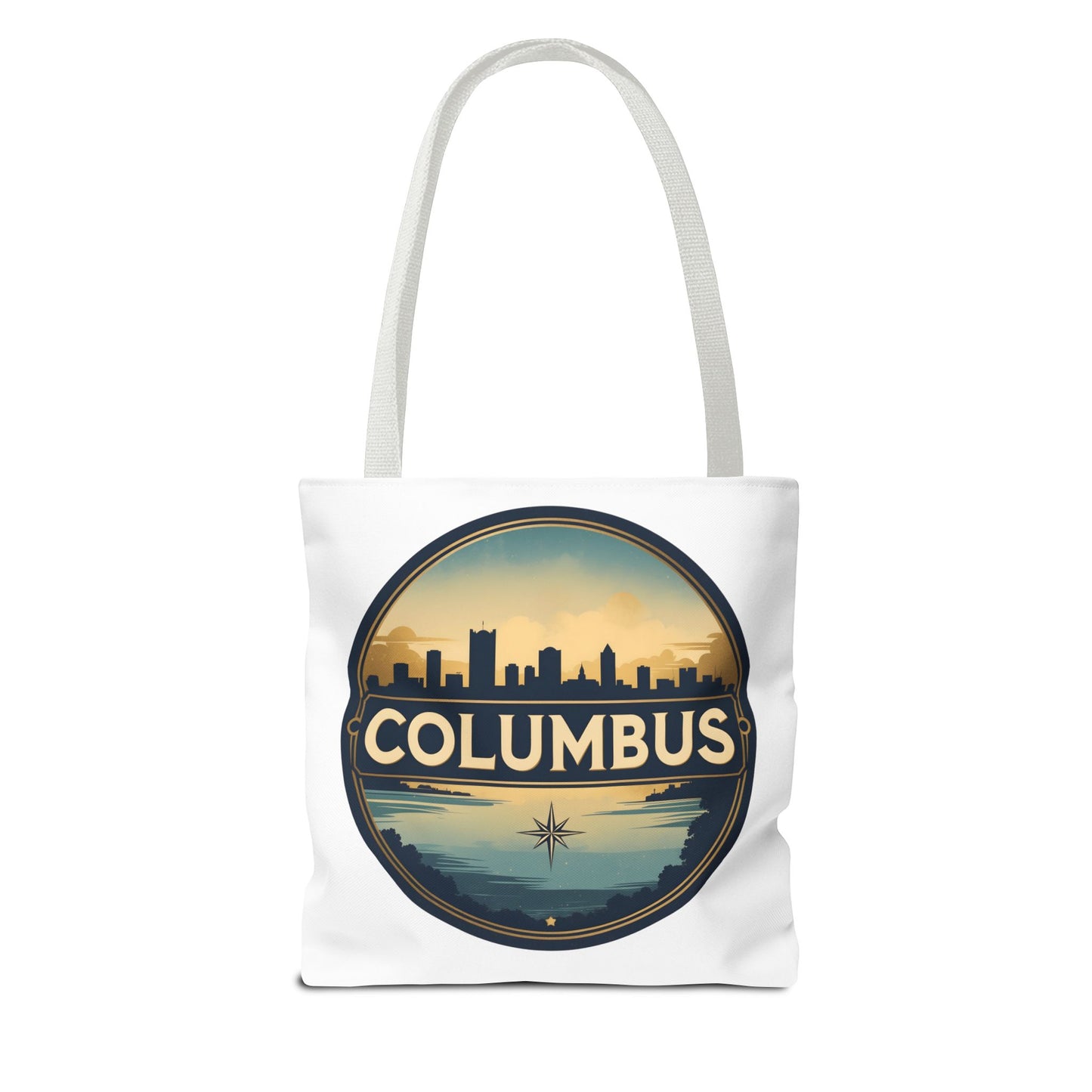 Columbus Skyline Tote Bag — Retro Cityscape Canvas Tote