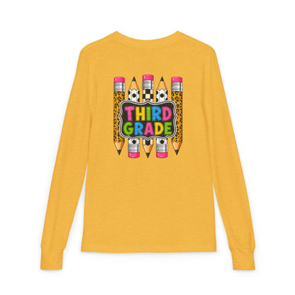 Third Grade Pencil Graphic Long Sleeve Tee