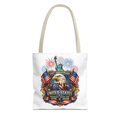 United States 250th Anniversary Tote Bag — Patriotic Eagle & Fireworks 1776–2026