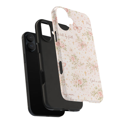 Walk By Faith Phone Case | Christian Floral iPhone Case