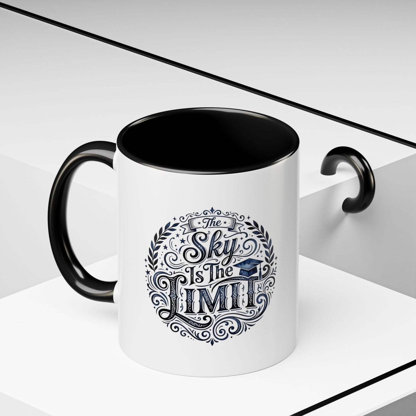 Accent Coffee Mug — “The Sky Is The Limit” Inspirational Graduation Coffee Mug