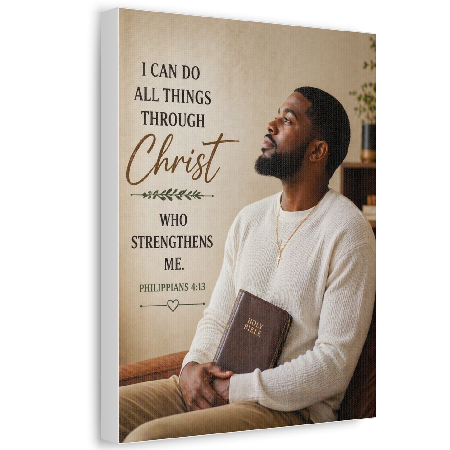 Canvas Wall Art — "I Can Do All Things Through Christ" Inspirational Bible Verse (Philippians 4:13)