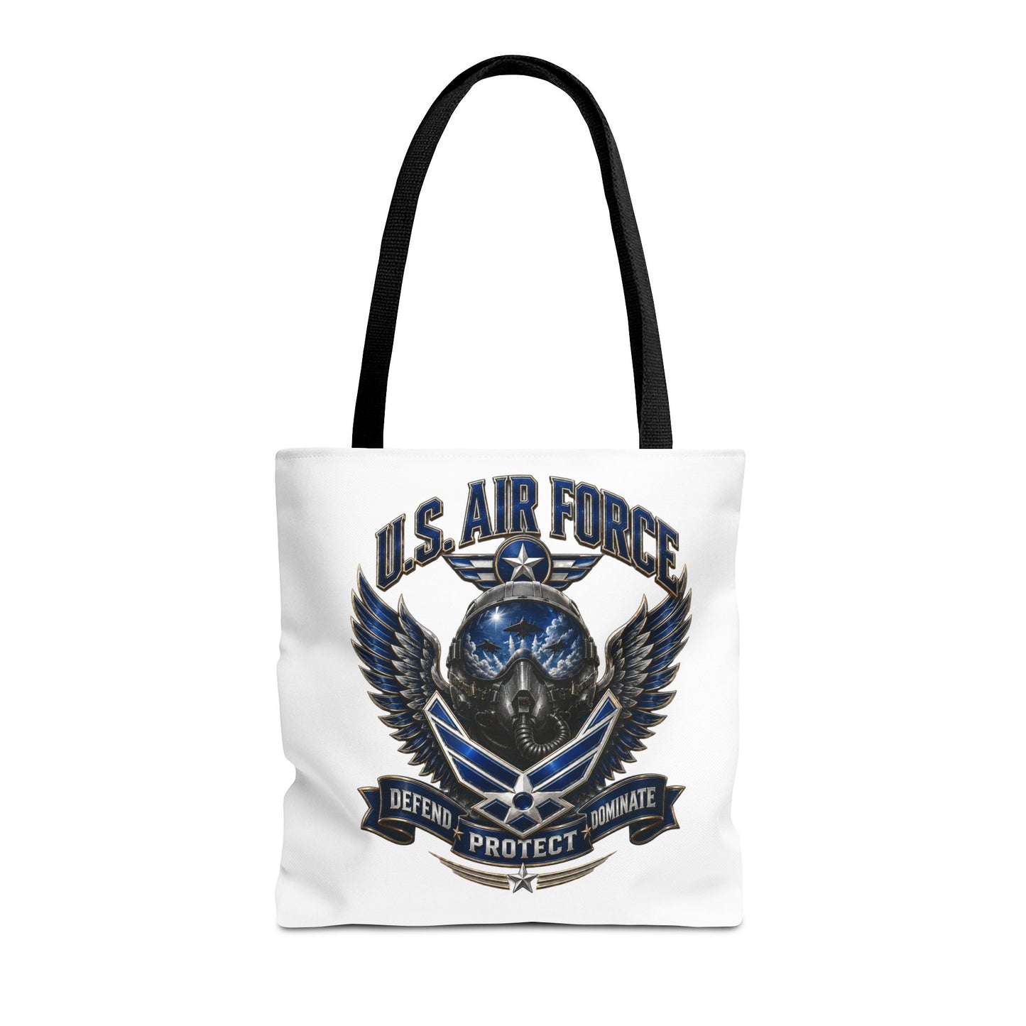 U.S. Air Force Emblem Tote Bag — Military Wings & Skull Design