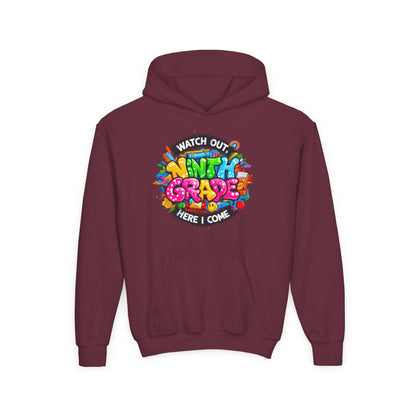 Kids' 4th Grade Hoodie – "Watch Out 4th Grade Here I Come" Colorful Back-to-School Sweatshirt
