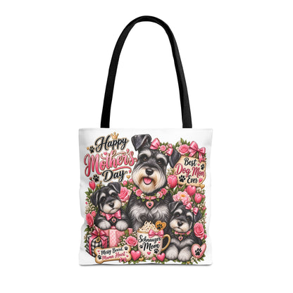 Happy Mother's Day Schnauzer Tote Bag — Best Dog Mom Ever Floral Gift