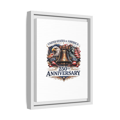 250th Anniversary Framed Canvas - United States of America Patriotic Liberty Bell Print
