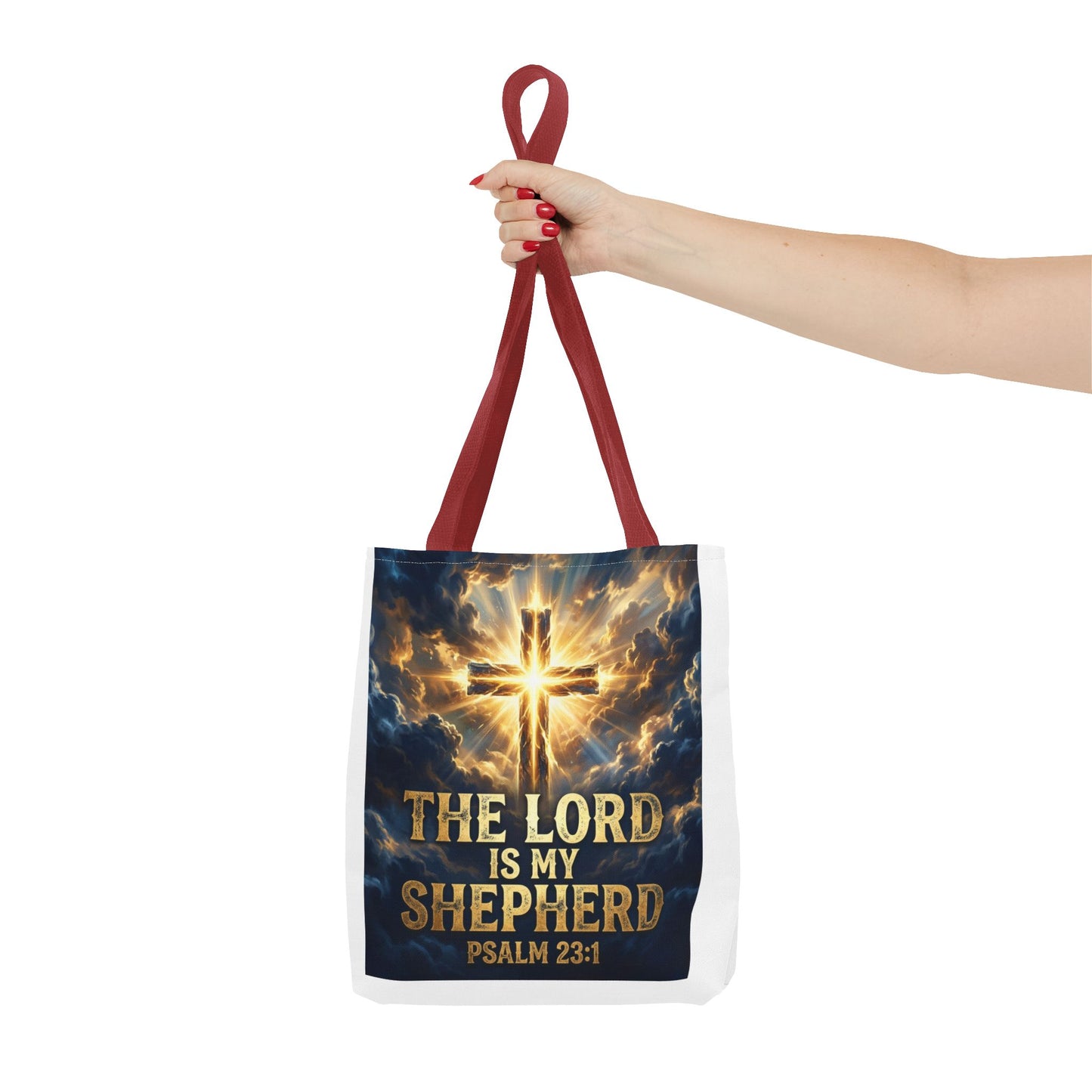 "The Lord Is My Shepherd" - Psalm 23:1 Religious Cross Tote Bag