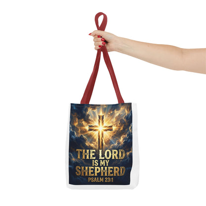 "The Lord Is My Shepherd" - Psalm 23:1 Religious Cross Tote Bag