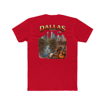 Dallas Skyline Graphic Tee — Retro Cityscape with Guitar
