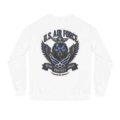 U.S. Air Force Skull Crewneck Sweatshirt — Defend Protect Dominate Tactical Pullover
