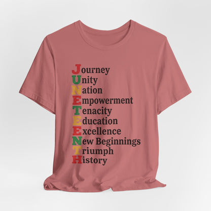 Juneteenth Acrostic T-Shirt — Journey, Unity, Empowerment Tee