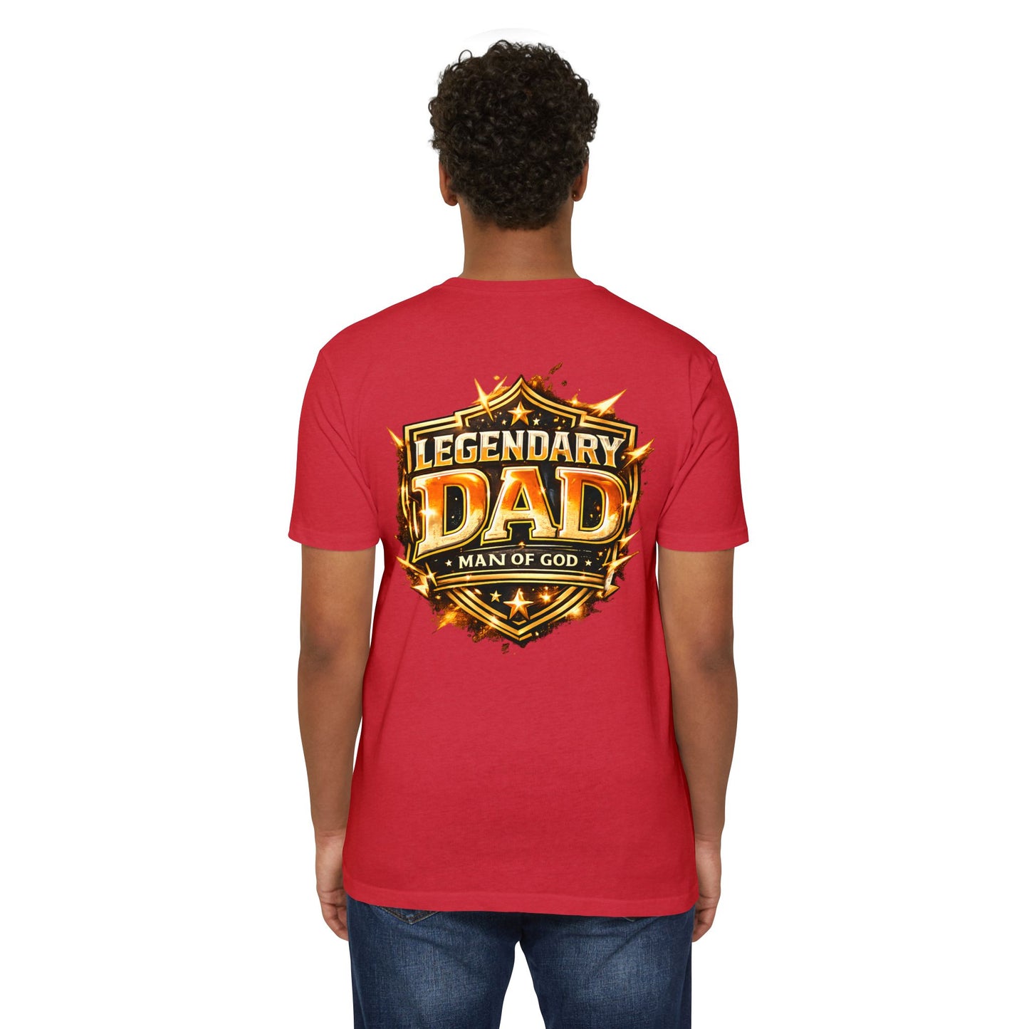 Legendary Dad T-Shirt – "Man of God" Shield Design