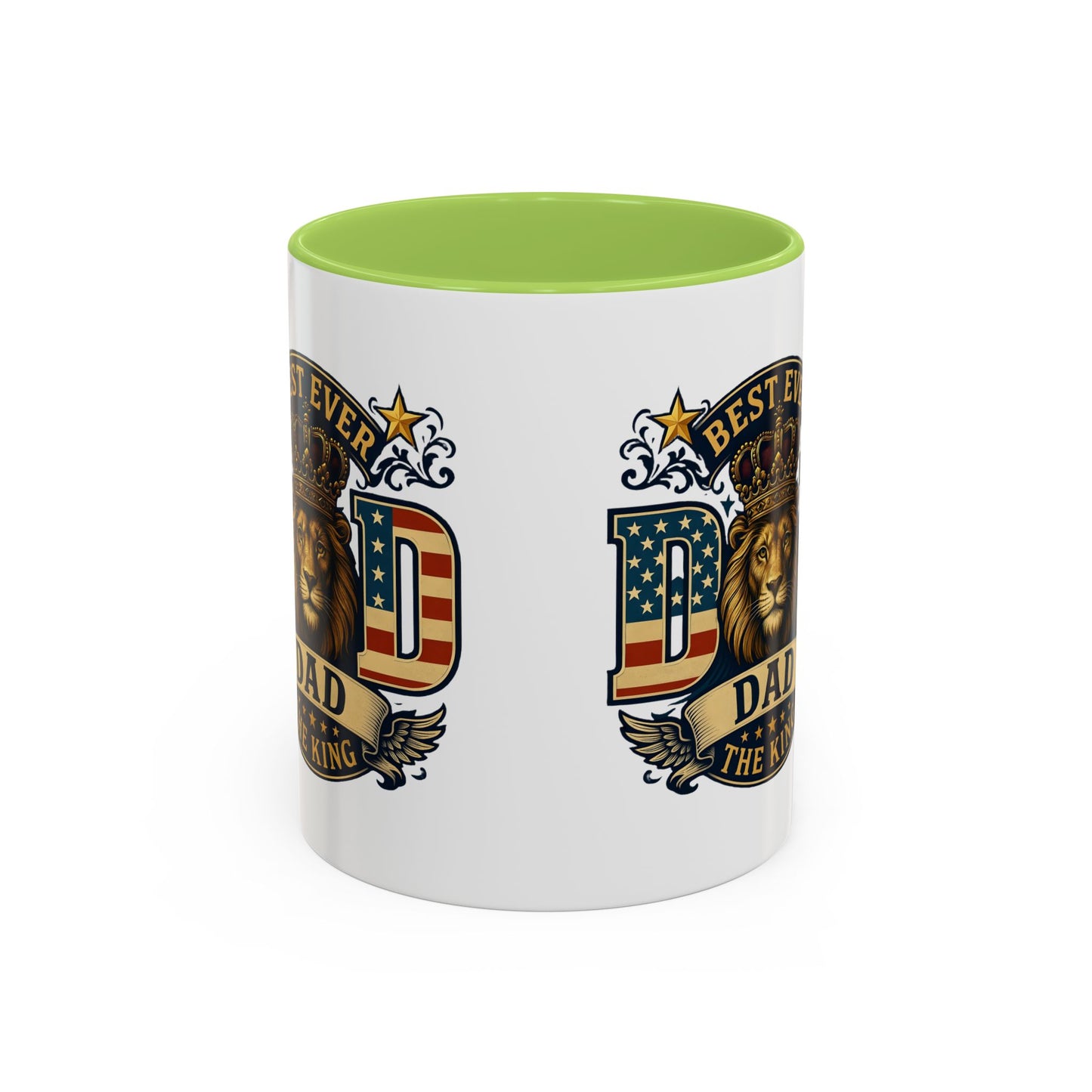 Best Ever Dad Coffee Mug — 'Dad the King' Lion Accent Mug (11/15oz)