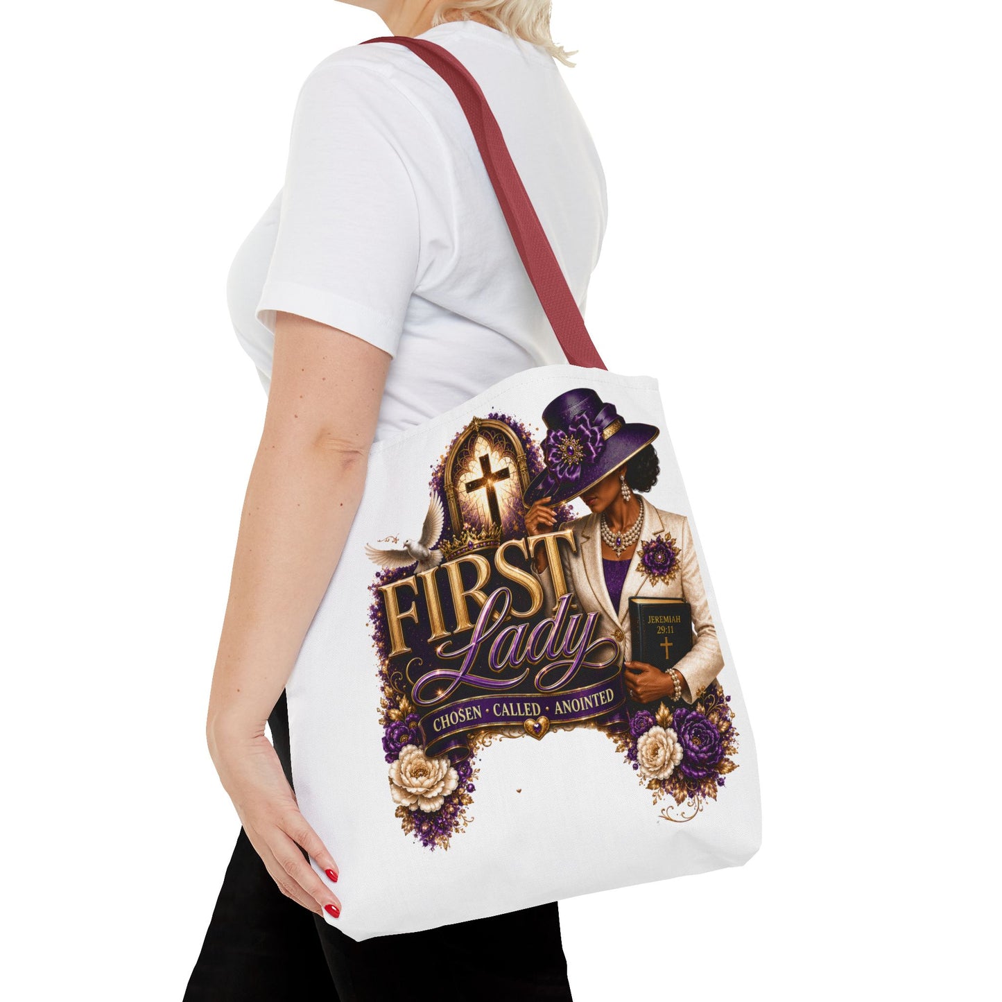 First Lady Christian Tote Bag — Chosen, Called, Anointed Church Purse