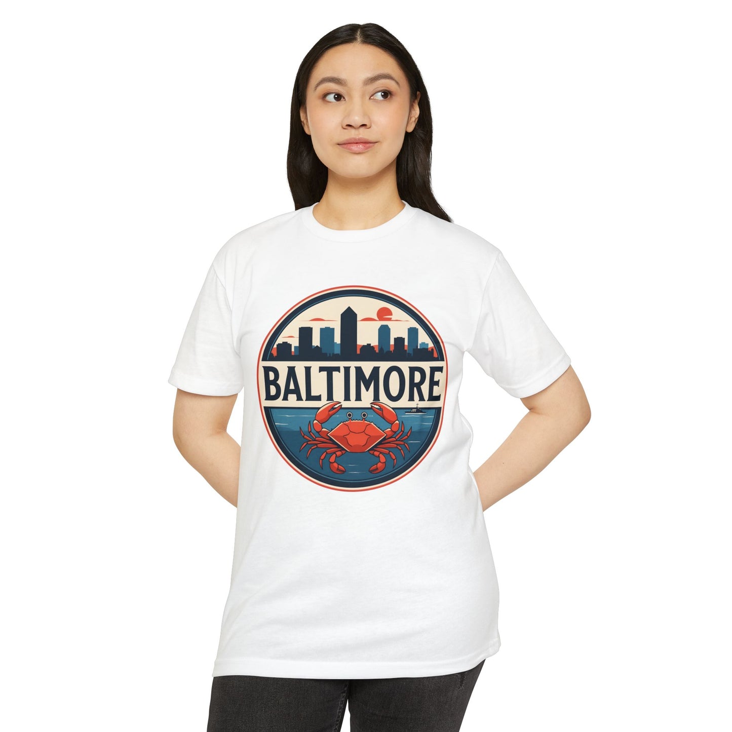 Baltimore Skyline Crab T-Shirt — Retro City Souvenir Tee