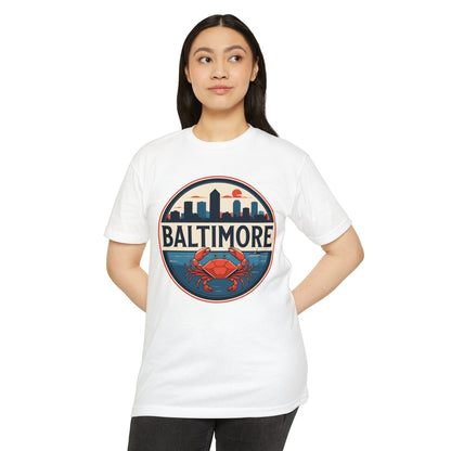 Baltimore Skyline Crab T-Shirt — Retro City Souvenir Tee
