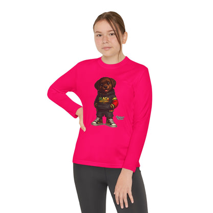 Kids Long Sleeve Tee — Rasta Teddy 'Black Excellence' Graphic