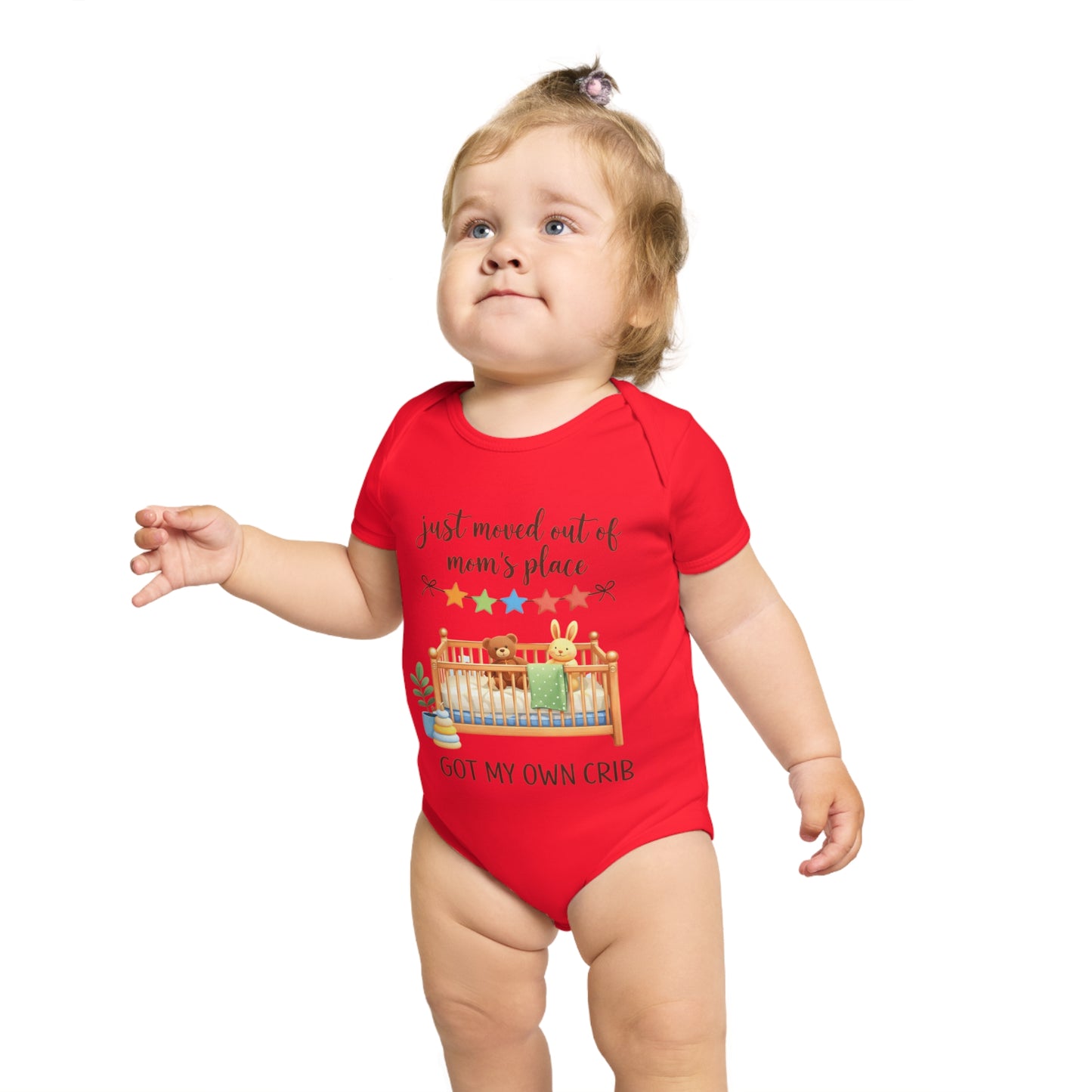 Baby Bodysuit "Just Moved Out of Mom's Place — Got My Own Crib" Cute Newborn Onesie