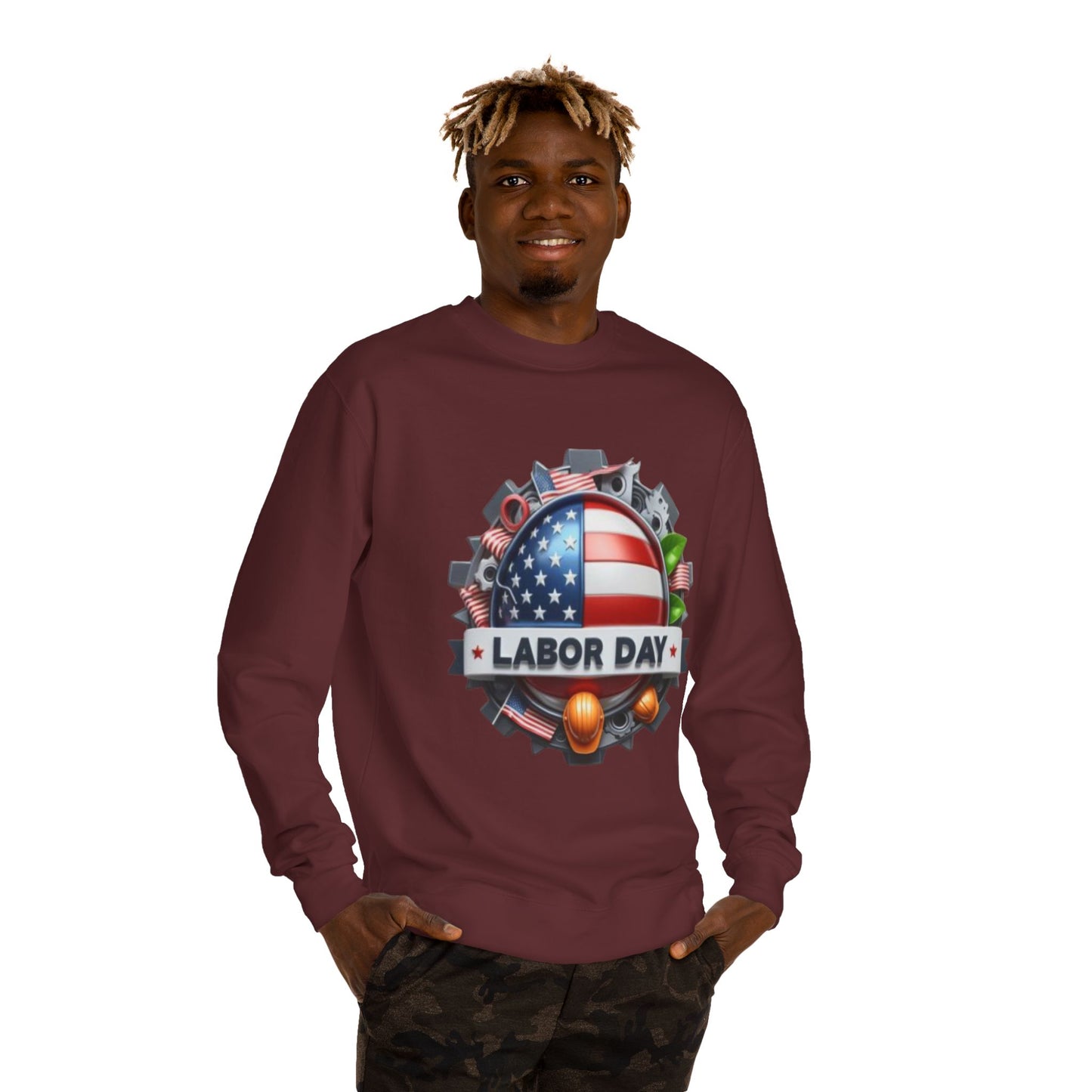 Labor Day Crewneck Sweatshirt – American Flag & Tools Workwear