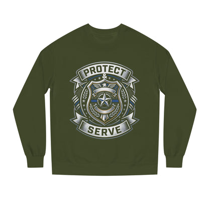Protect & Serve Sweatshirt — Police Badge Crewneck