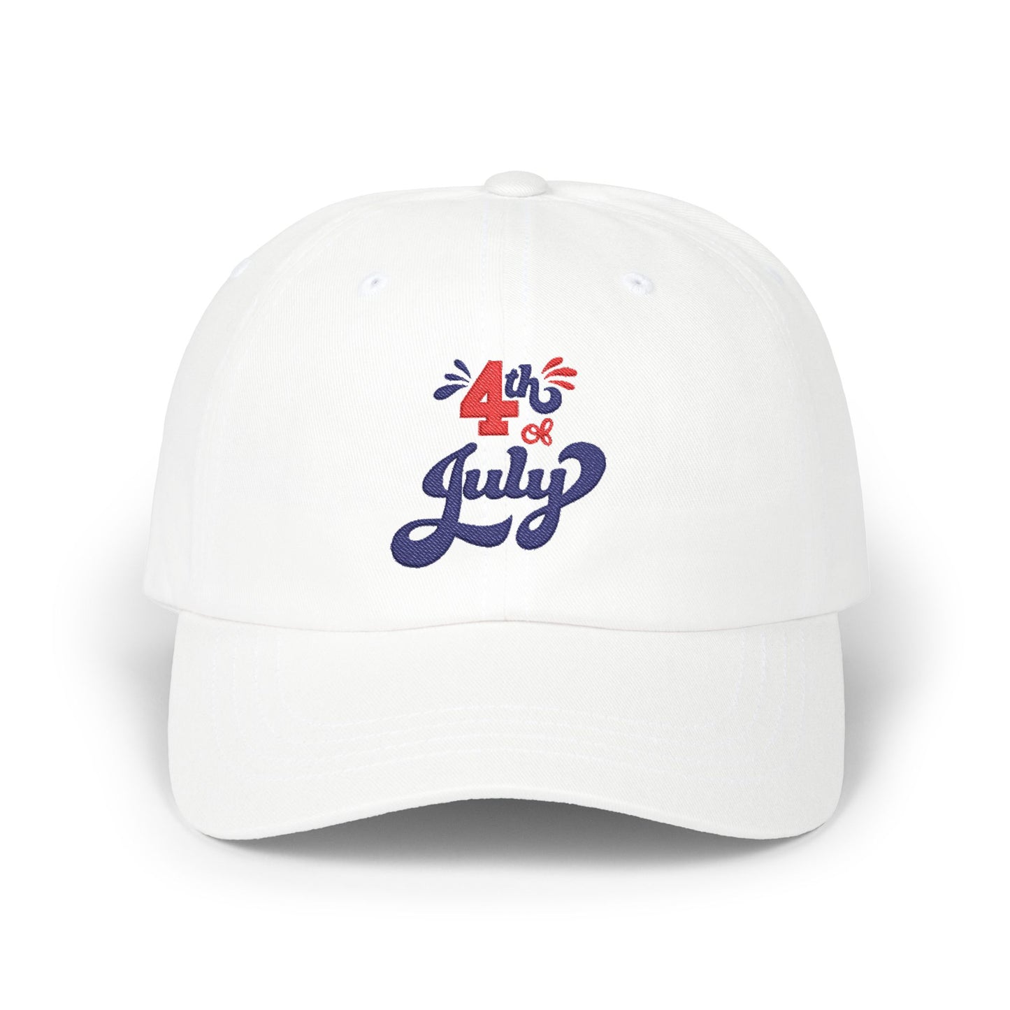 4th of July Dad Cap — Patriotic Embroidered Baseball Hat