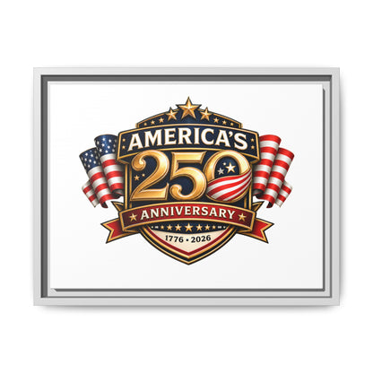 America's 250th Anniversary Framed Matte Canvas - 1776–2026 Patriotic Wall Art