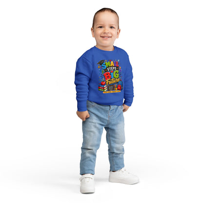Toddler Sweatshirt - "Small Steps Big Future" Back-to-School Kids Crewneck