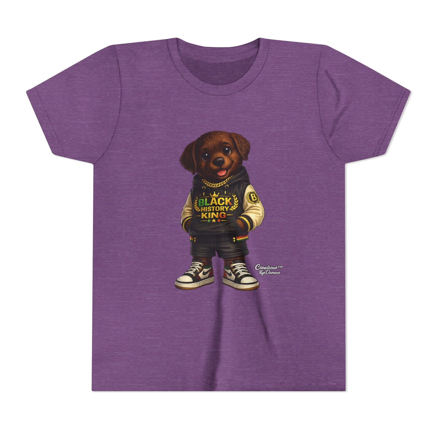 Youth Tee — 'Black History King' Puppy Graphic Shirt