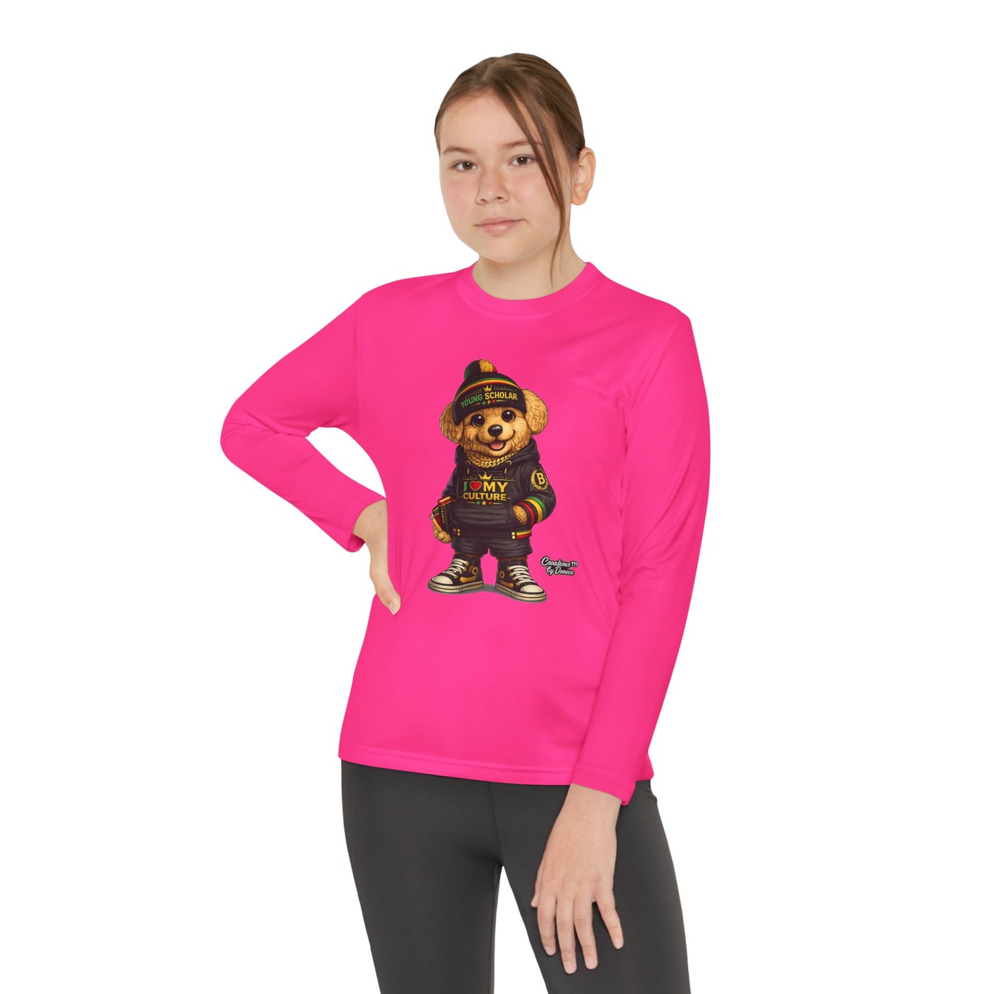 Youth Long Sleeve Tee — Streetwear Teddy Bear Graphic