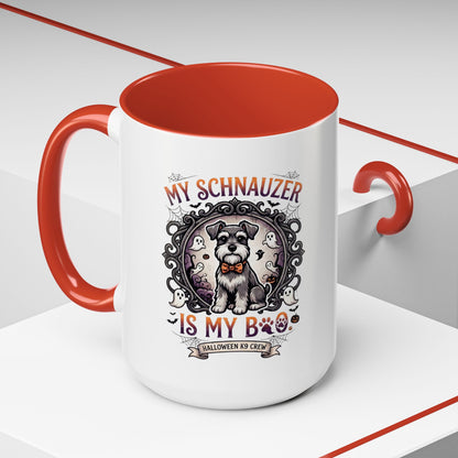 My Schnauzer Is My Boo Coffee Mug — Halloween Dog Lover Accent Mug