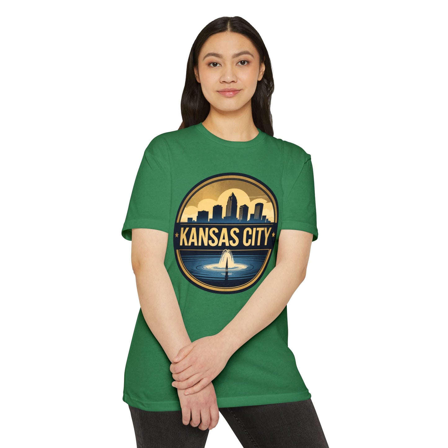 Kansas City Skyline T-Shirt — Retro Fountain Cityscape Tee