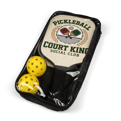 Pickleball Paddle Set — "Pickleball Court King" Design Kit (2 Paddles + Balls)