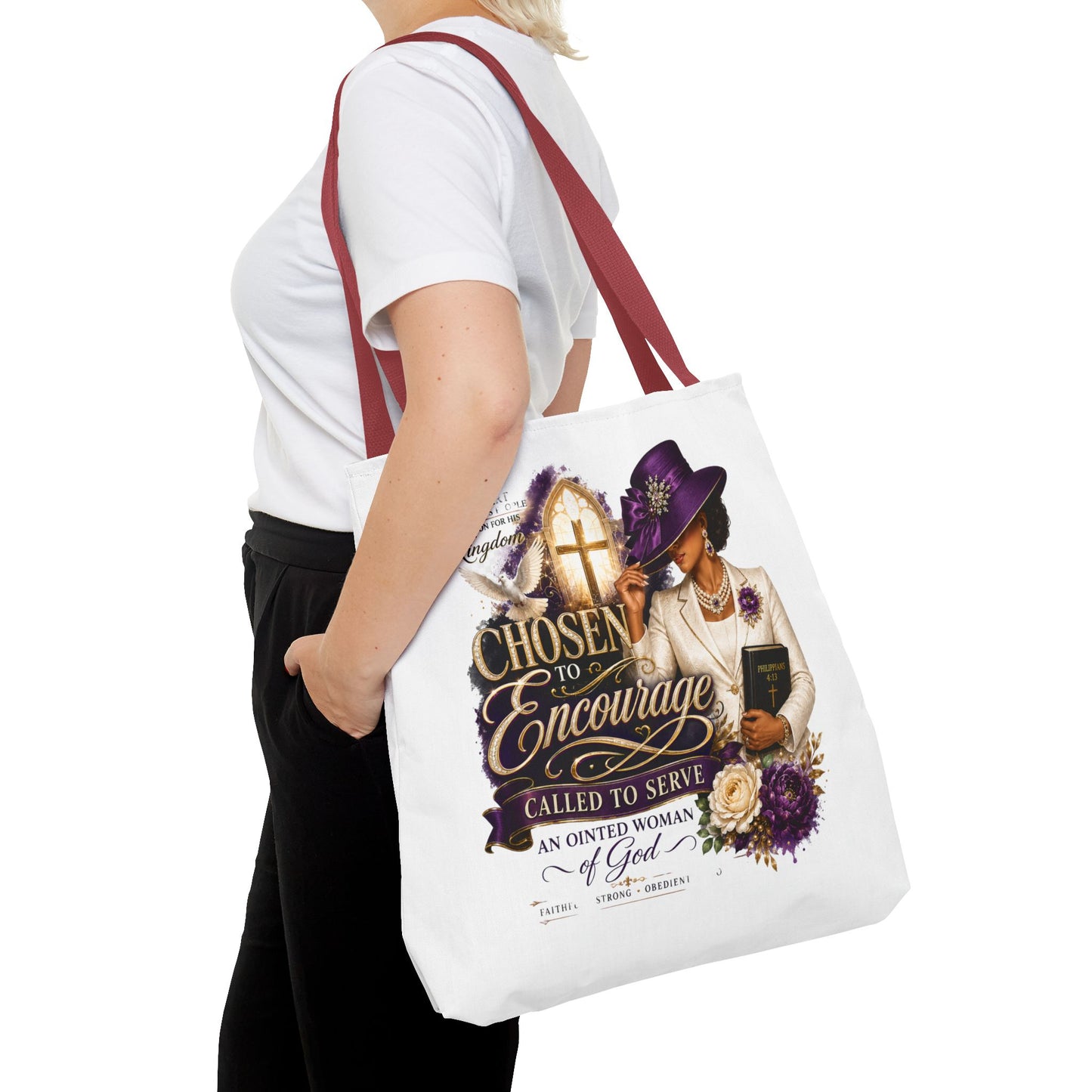 Christian Encourager Tote Bag — "Chosen to Encourage" Design