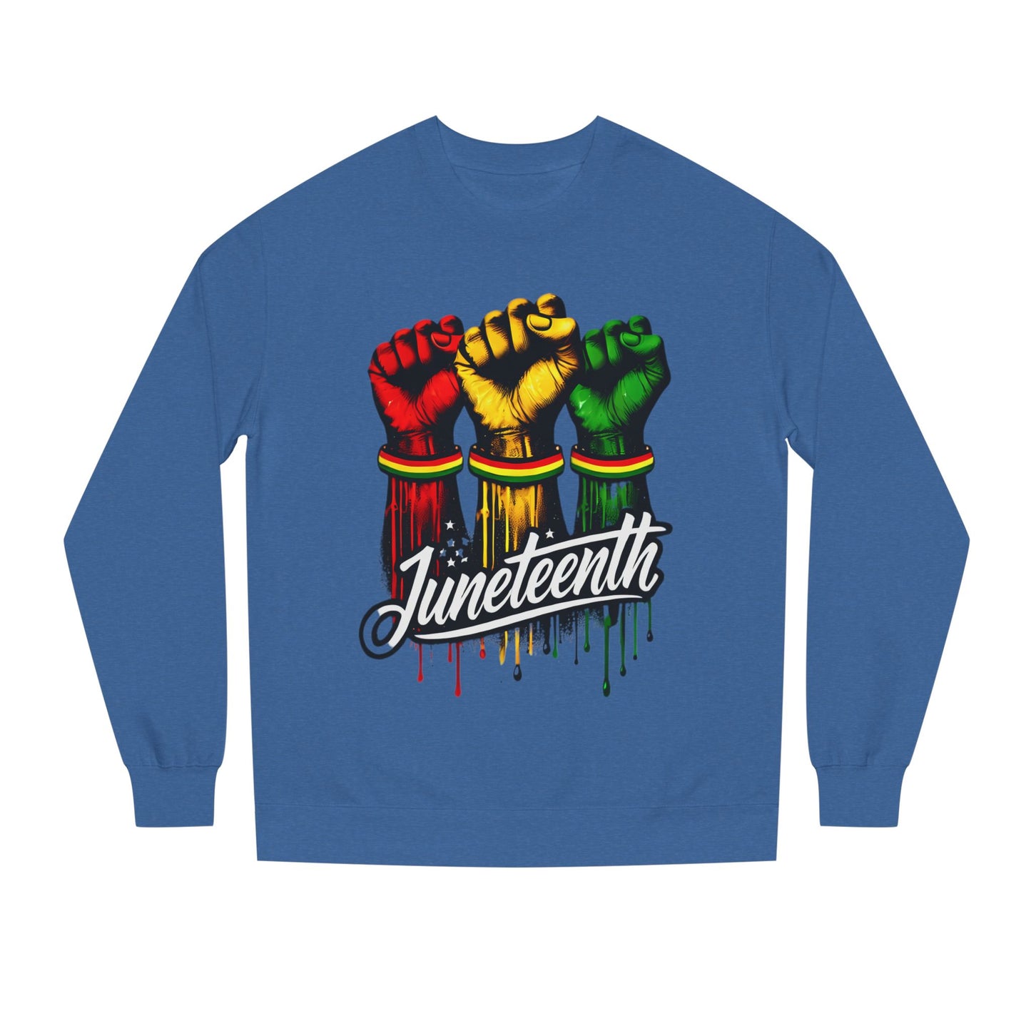 Juneteenth Fist Sweatshirt – Black Power Red Yellow Green Pride Crewneck