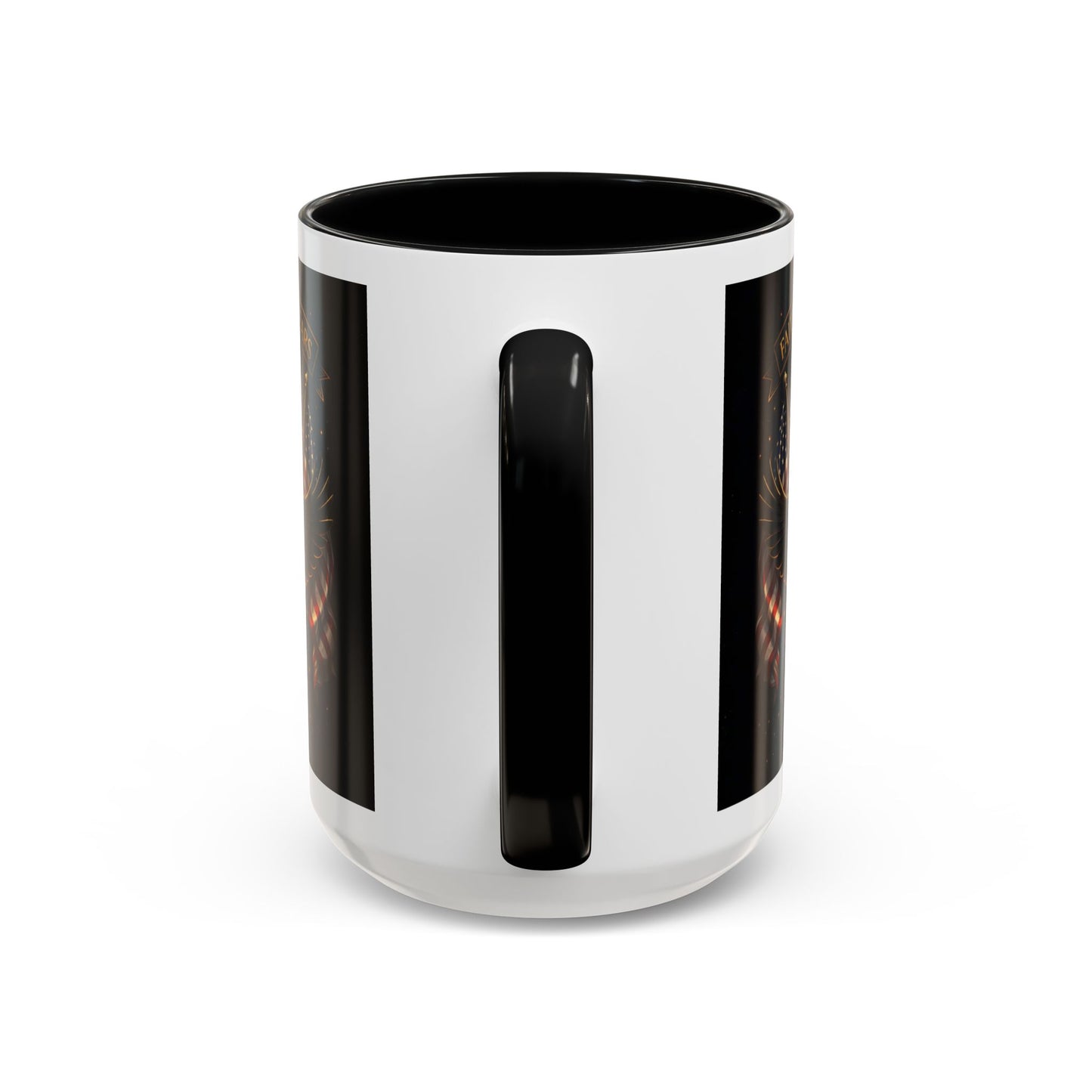 Patriotic Faith & Freedom Accent Coffee Mug — Eagle, Cross & American Flag (1776–2026)