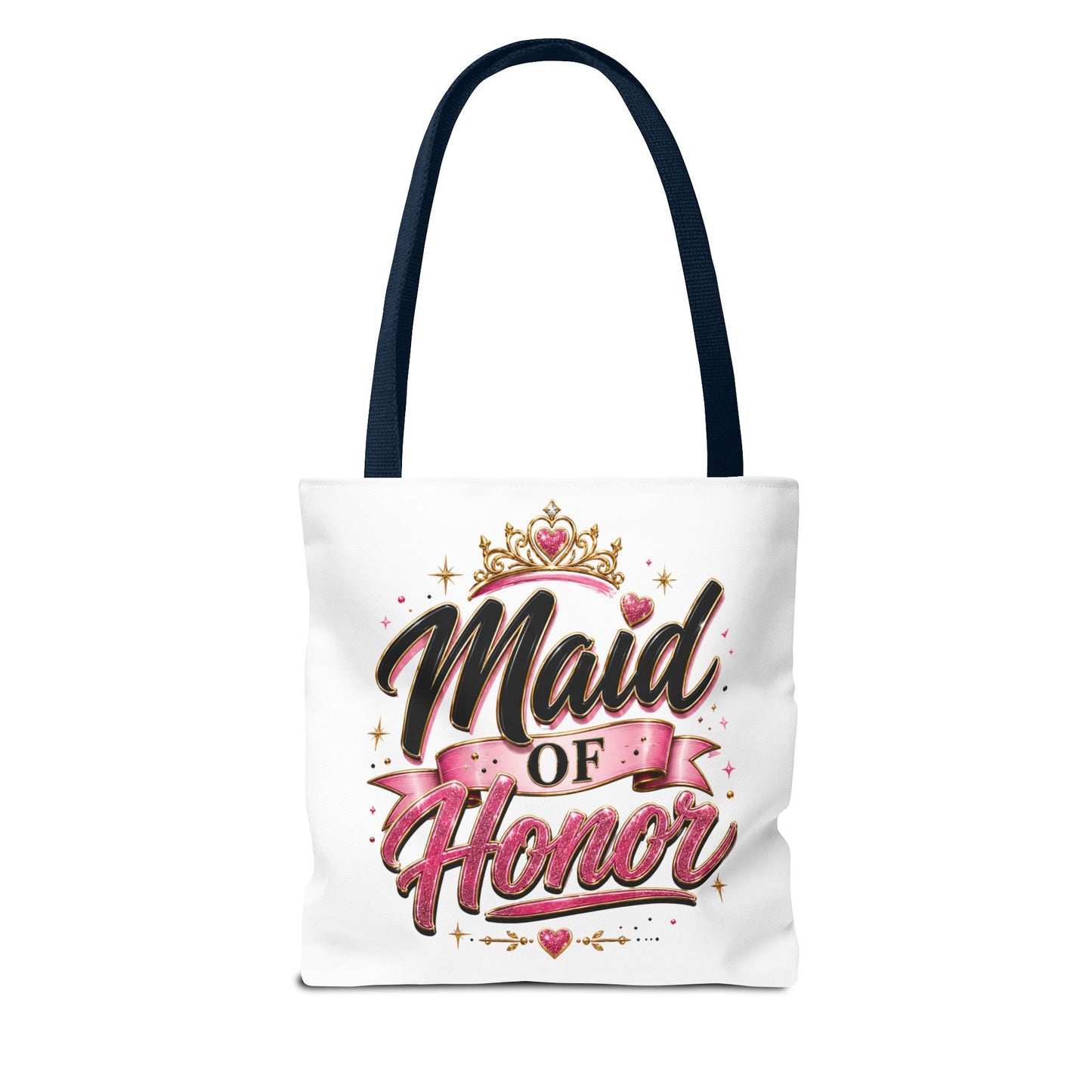 Maid of Honor Tote Bag — Pink Crown Bridal Party Tote for Weddings & Bachelorette