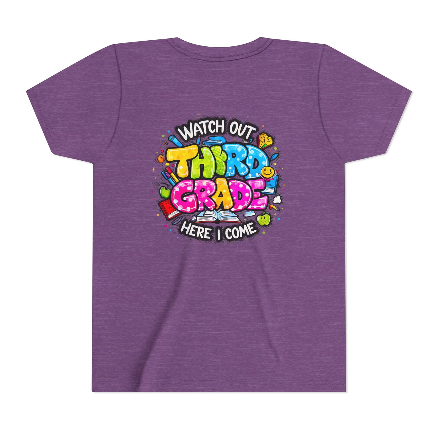 Third Grade Kids T‑Shirt — "Watch Out Third Grade Here I Come" Back-to-School Tee