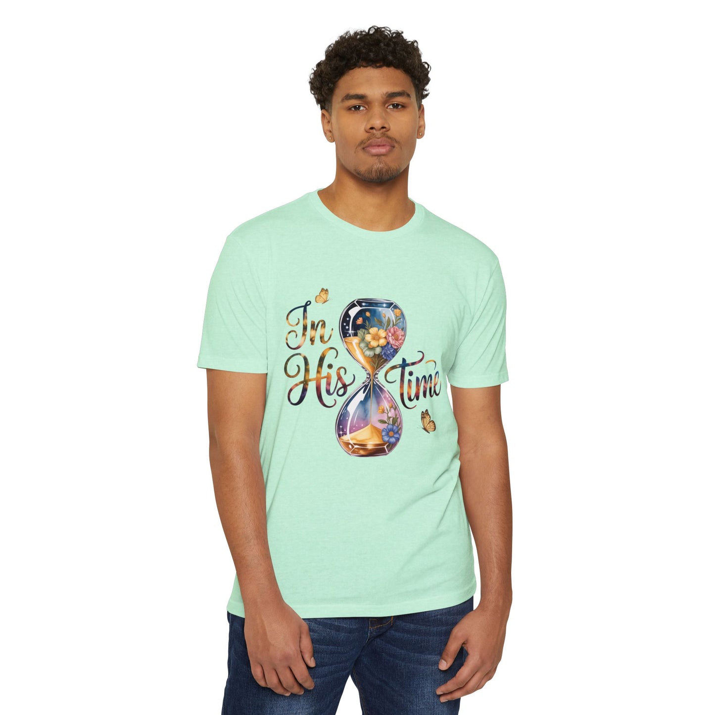 I'm His Time T-Shirt — Inspirational Christian Hourglass Design